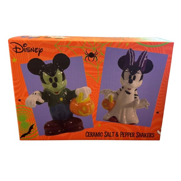 Disney‎ Mickey & Minnie Mouse Frankenstein Halloween Salt & Pepper Shaker Set - Picture 4 of 7